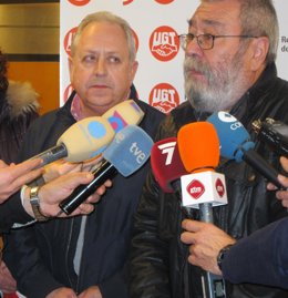 Cándido Méndez atiende a los medios en Murcia