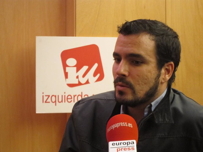 El diputado de IU Alberto Garzón durante una entrevista con Europa Press