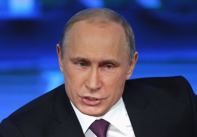 Vladimir Putin durante la rueda de prensa anual