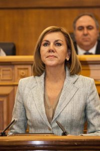 Cospedal traslada un mensaje de "tranquilidad y sosiego" tras empotrarse un coche contra la sede del PP