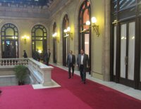 Acaba la reunión Mas-Junqueras con el presidente satisfecho: "Ha ido bien"