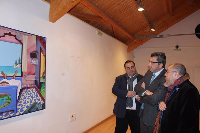 Gutiérrez Limones y Pérez Villalta durante la exposición en Alcalá de Guadaíra.