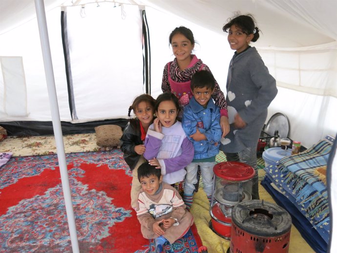 Niños refugiados de Kirkuk.