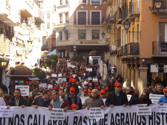 Manifestación de agricultores contra la PAC en Teruel