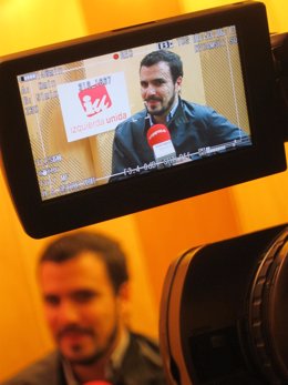 El diputado de IU Alberto Garzón en una entrevista con Europa Press