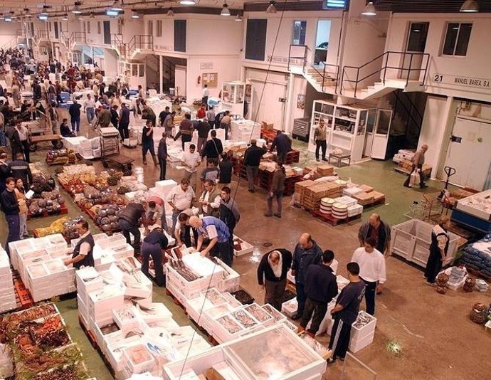 Mercado de pescado en Mercamálaga