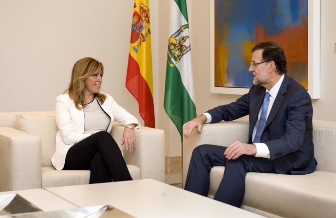 Susana Díaz y Mariano Rajoy, en la reunión en La Moncloa