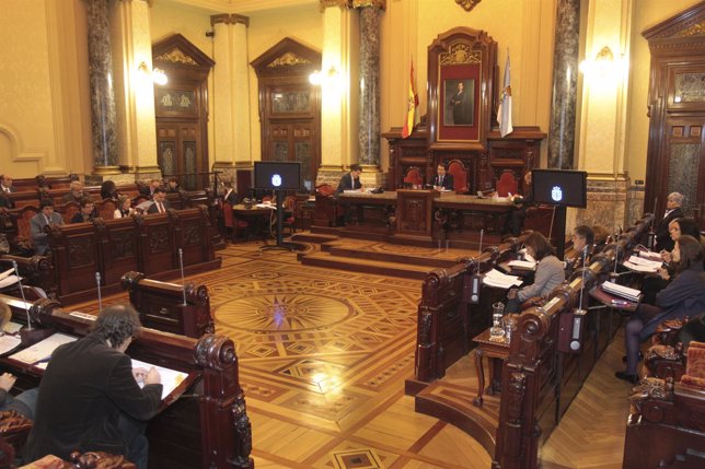Pleno en el Ayuntamiento de A Coruña.