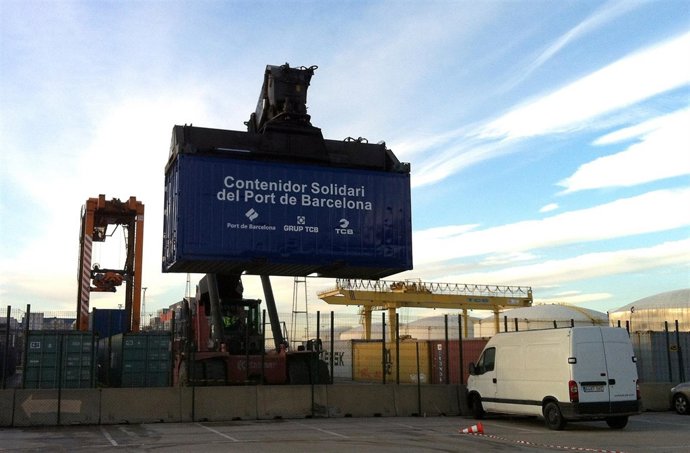Contenedor del Nadal Solidari del Puerto de Barcelona