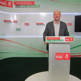 El secretario de Política Federal del PSOE, Antonio Pradas, en rueda de prensa
