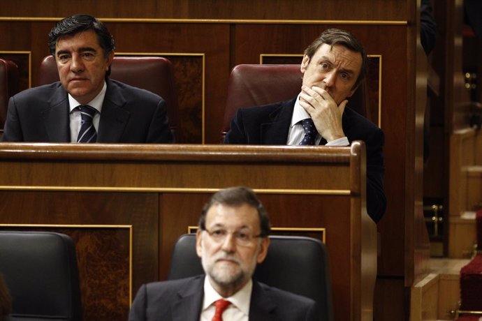Bermúdez de Castro, Rafael Hernando y Rajoy en el Congreso