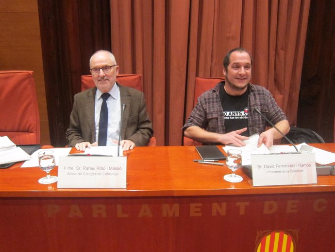 El Síndic de Greuges, Rafael Ribó, y el diputado de la CUP David Fernández
