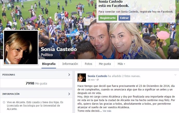 Facebook de Sonia Castedo