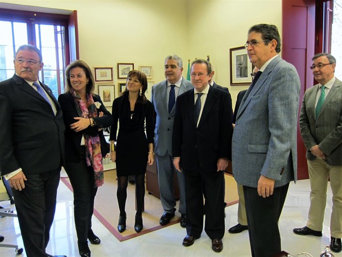 Representantes de procuradores y abogados junto al consejero de Justicia