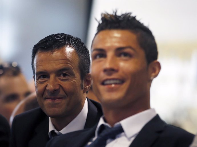 El agente de Cristiano, Jorge Mendes, y el jugador del Real Madrid