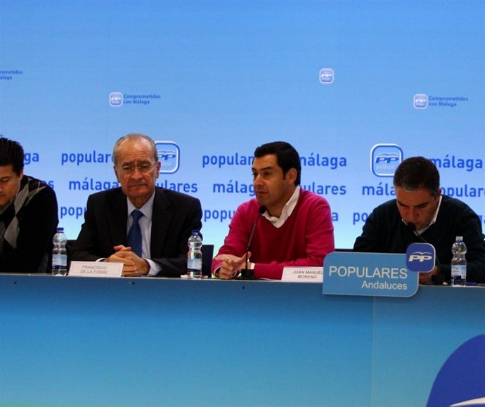 Juanma Moreno, De la Torre y Elías Bendodo en Málaga