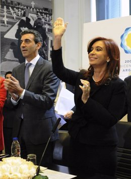 Cristina Fernandez y ministro de Interior de Argentina Florencio Randazzo