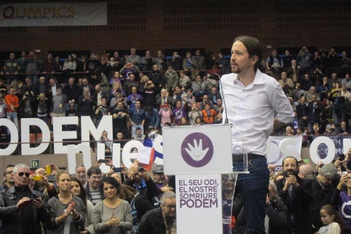 Pablo Iglesias en el Centre Municipal d'Esports de la Vall d'Hebron