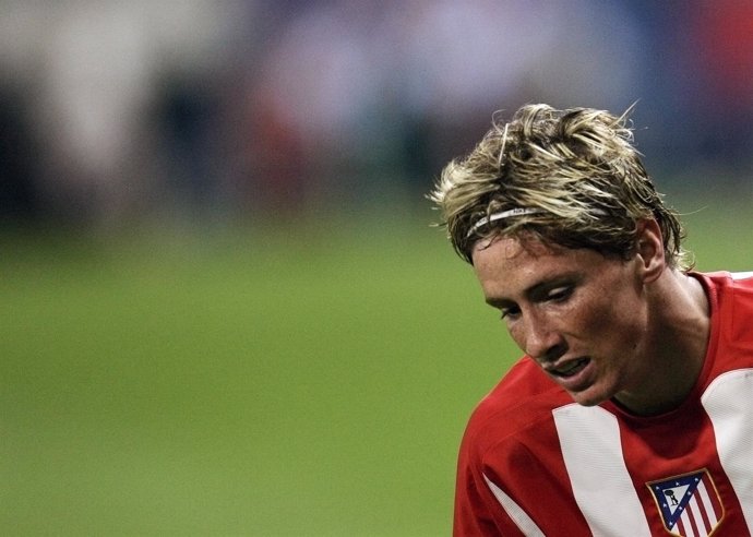 Fernando Torres, con la camiseta del Atlético