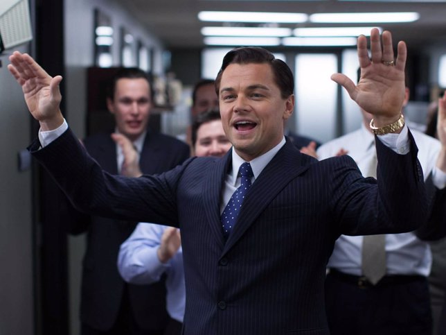 Leonardo DiCaprio en El lobo de Wall Street