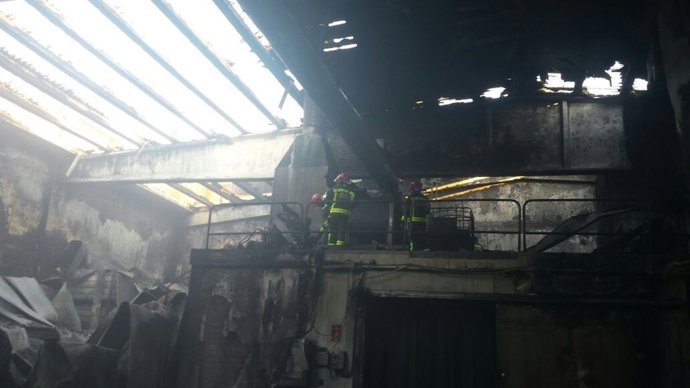 La nave tras el incendio