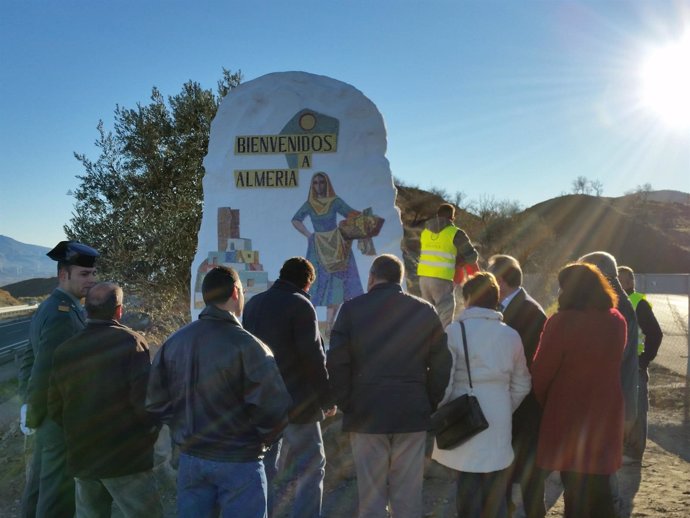 Inauguración del monolito de La Mojaquera