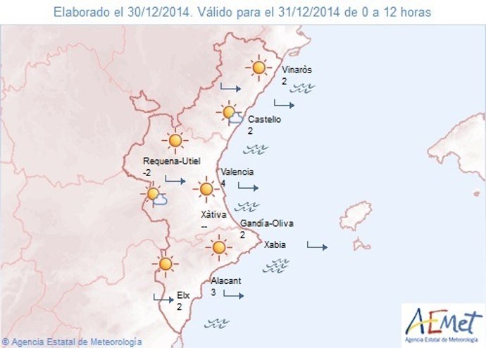 Predicción de este miércoles