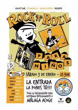 Cartel concierto Rock'n Roll para niños