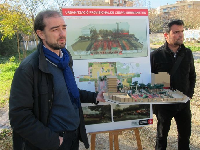 El concejal del Eixample, G. Ardanuy, y el arquitecto del proyecto, M. Franch