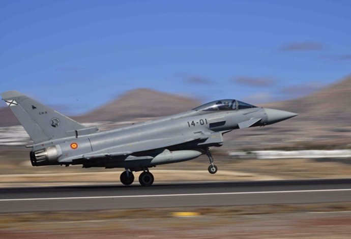 Un caza Eurofighter durante un ejercicio