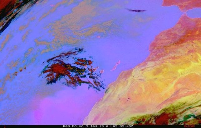 Imagen satélite de la calima