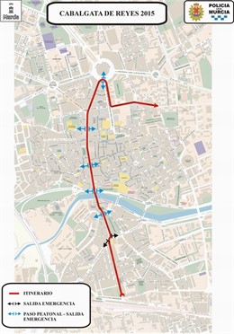Imagen del trayecto de la Cabalgata de Reyes
