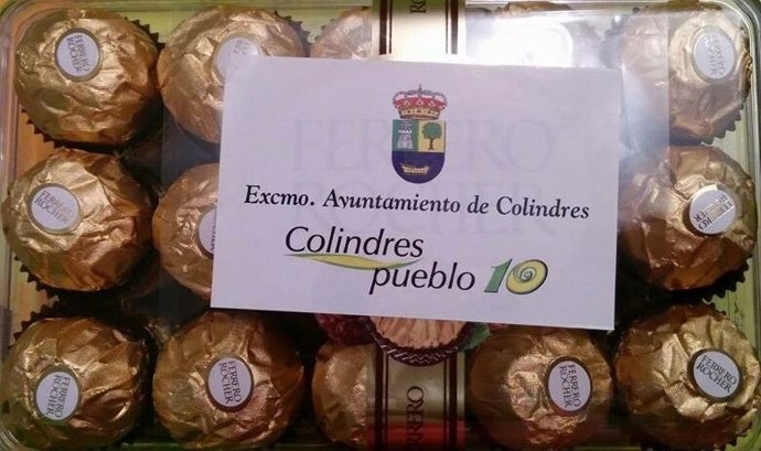 Bombones dedicados del Ayuntamiento de Colindres 