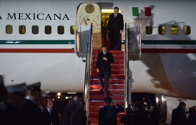 El presidente de México, Enrique Peña Nieto, llega a Estados Unidos