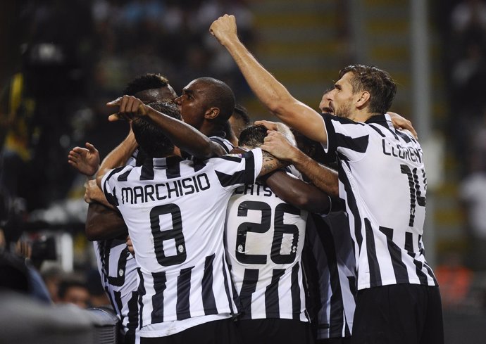 Fernando Llorente celebra un gol con la Juventus