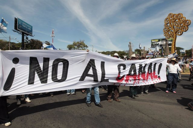 Manifestación contra el Gran Canal Interoceánico de Panamá