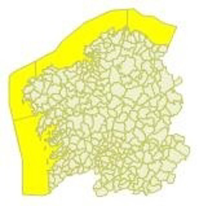 Alerta jueves 8 de enero en el litoral de Galicia.