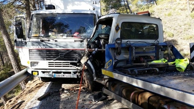 Imagen del choque a la salida de la rave de Benagéber