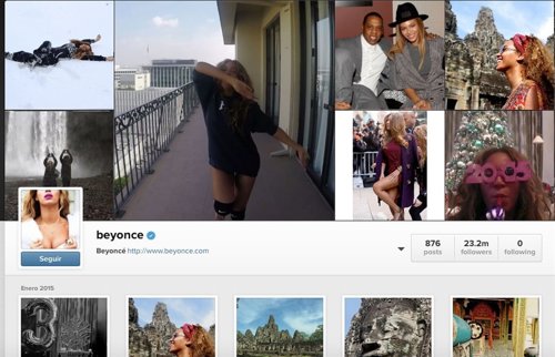 Perfil de Beyoncé en Instagram