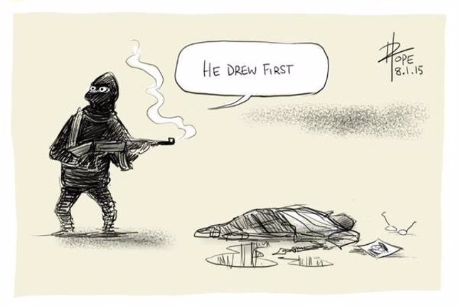 Caricaturistas en solidaridad con 'Charlie Hebdo'