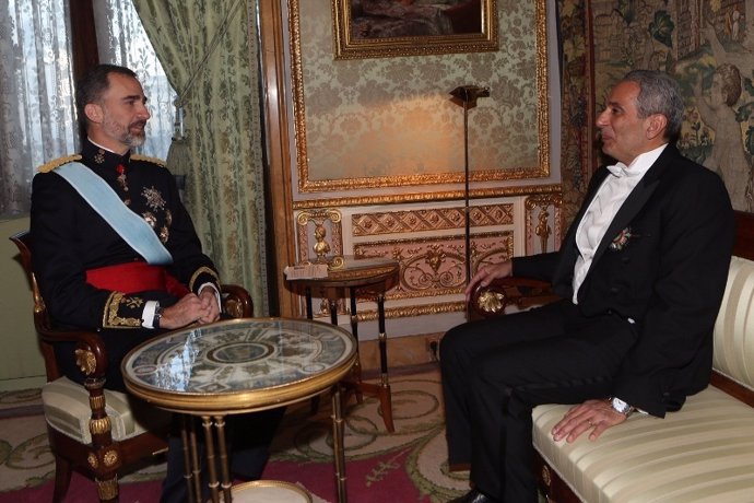 El Rey, con el embajador de Egipto