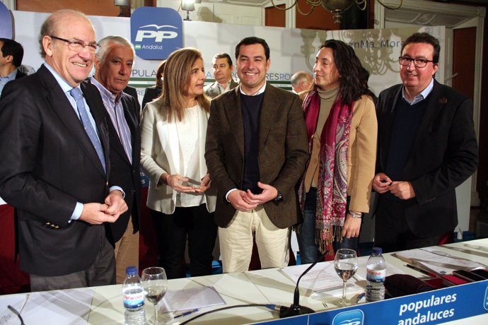 Moreno en una Junta Directiva Regional del PP-A en Huelva