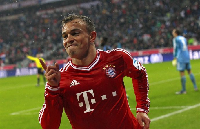 Xherdan Shaqiri celebra un gol del Bayern