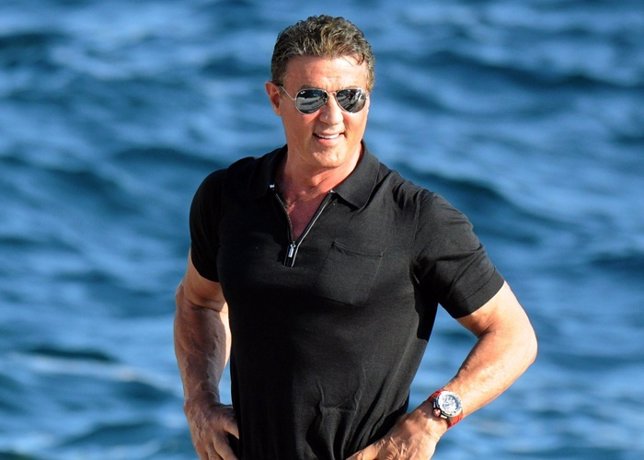 Silvester Stallone  with his wife Jennifer Flavin at the Hotel Du Cap-Eden-Roc i
