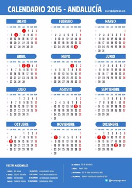 Calendario laboral para 2015 de Andalucía