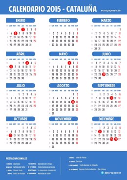 Calendario laboral para 2015 de Cataluña