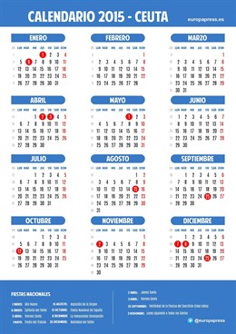 Calendario laboral para 2015 de Ceuta