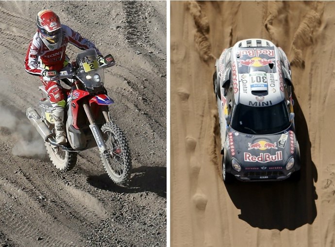 Joan Barreda y Nasser Al Attiyah en la sexta etapa del Dakar