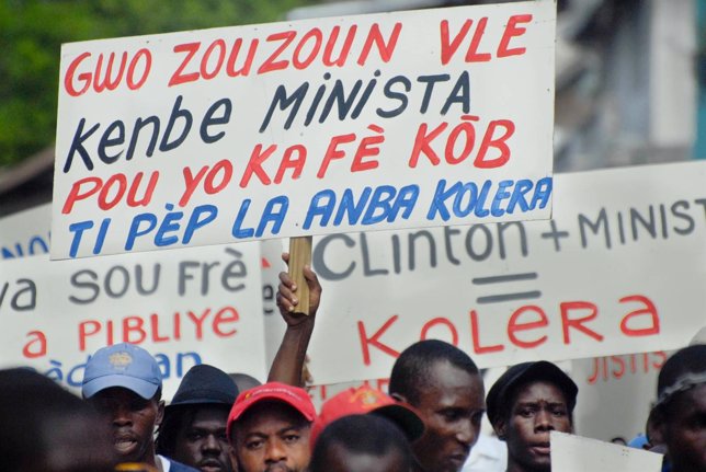 Manifestación En Haití Contra La ONU Por El Cólera