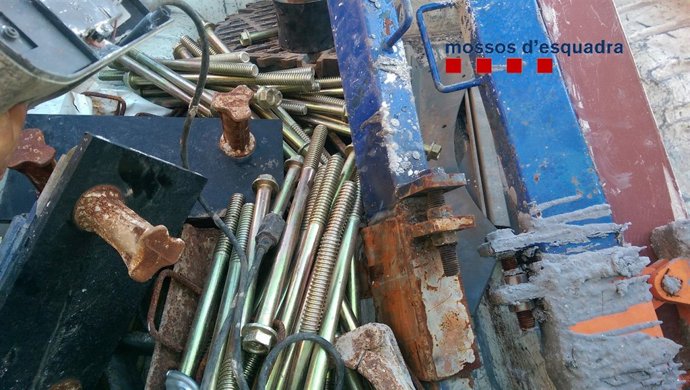 Material recuperado de las obras del AVE en Barcelona